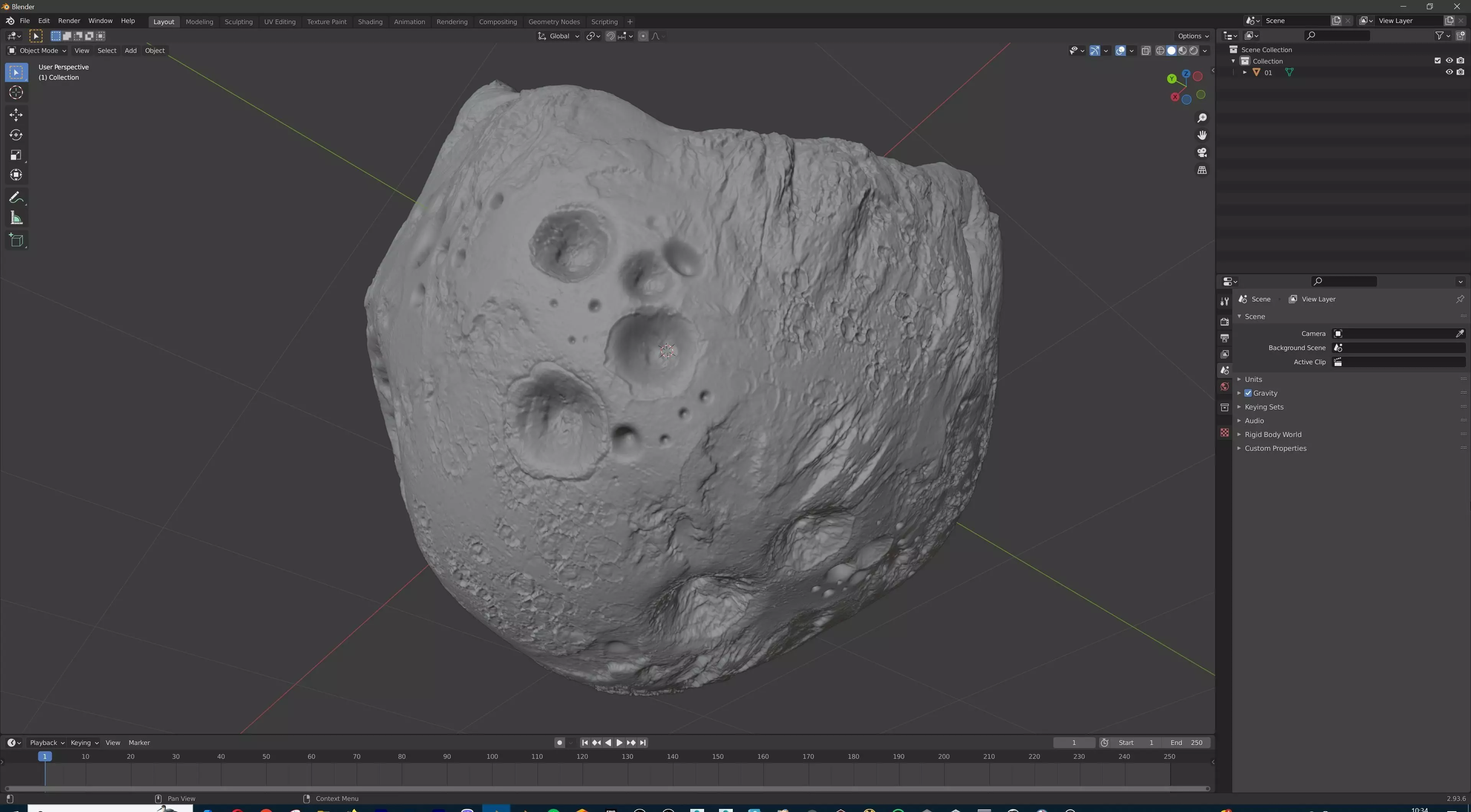 Detailed asteroid high-poly 3D model_25