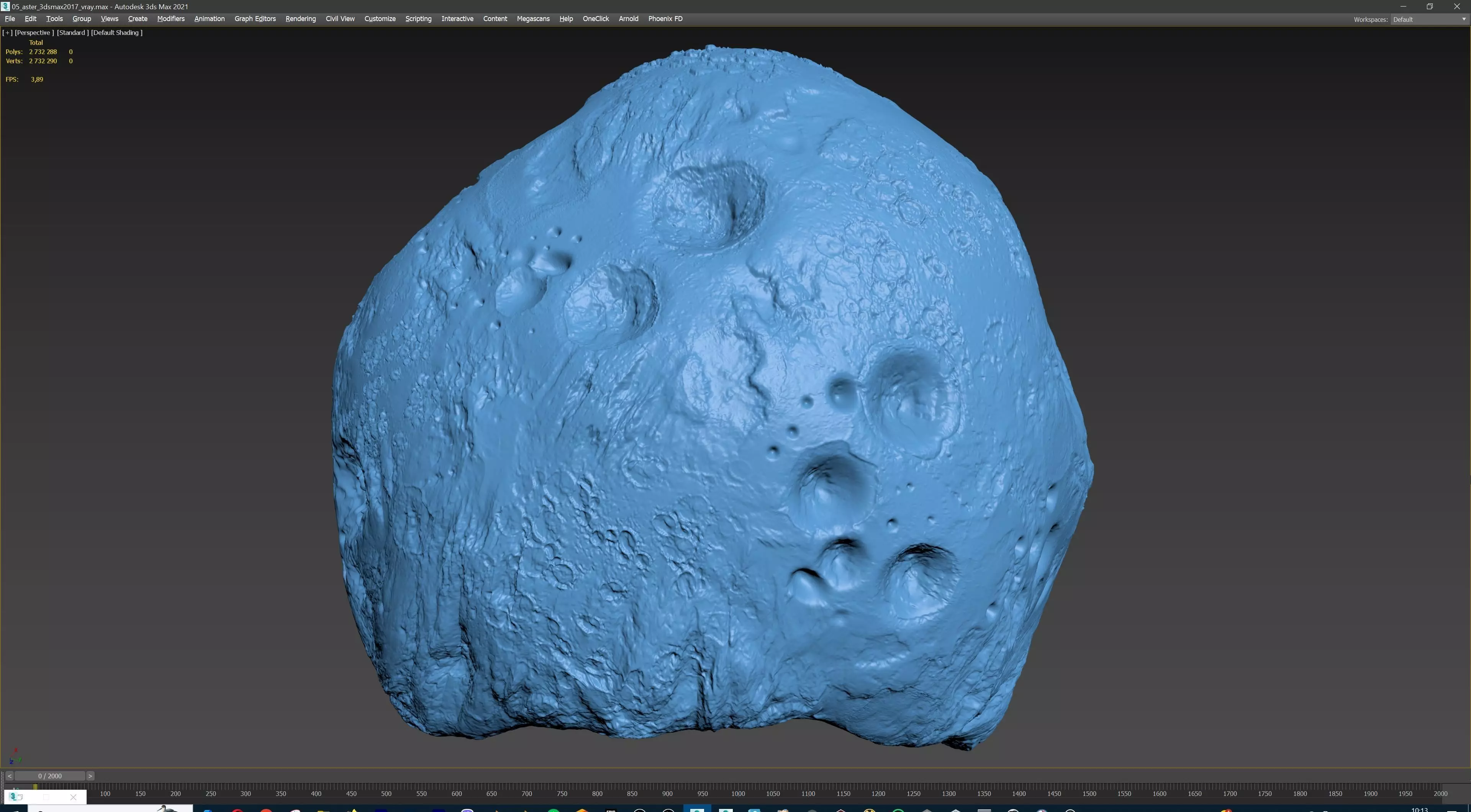 Detailed asteroid high-poly 3D model_21