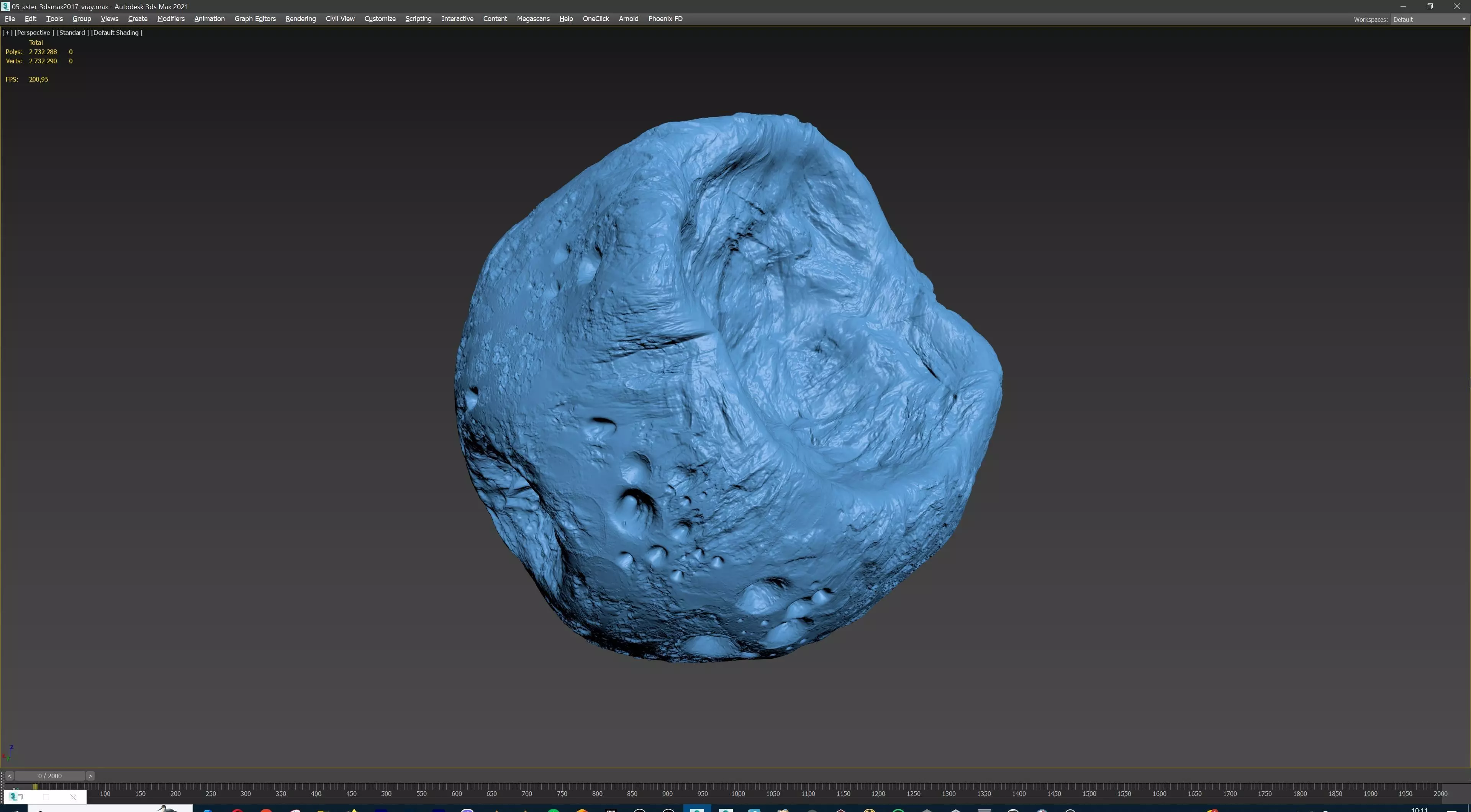 Detailed asteroid high-poly 3D model_16