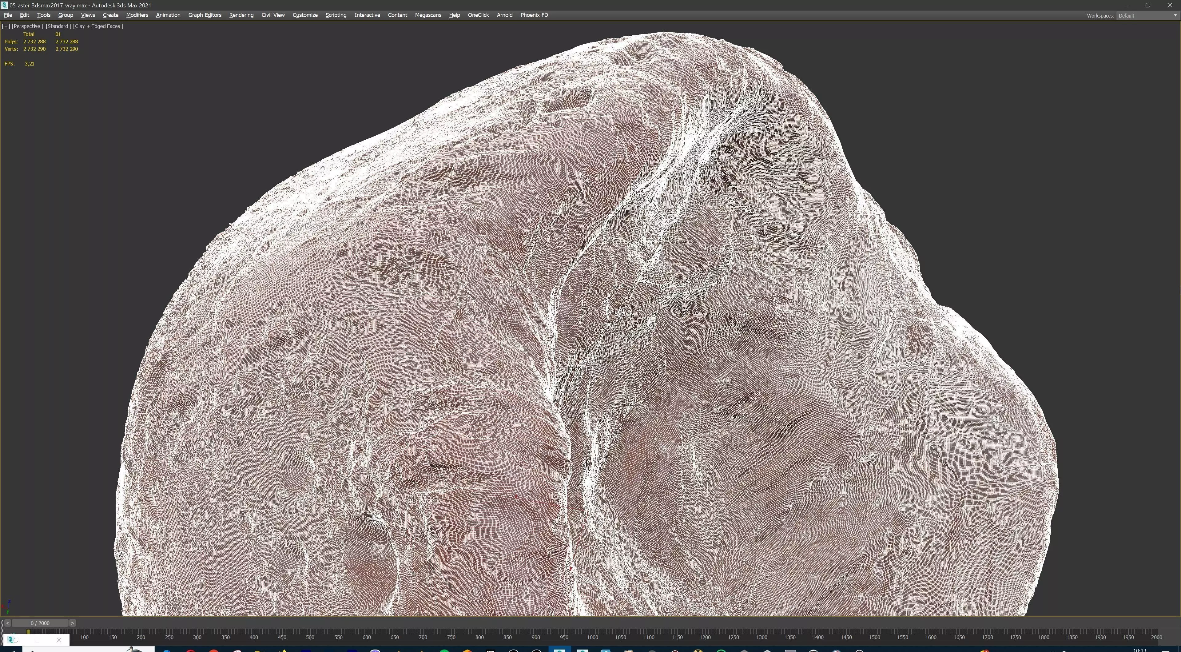 Detailed asteroid high-poly 3D model_22