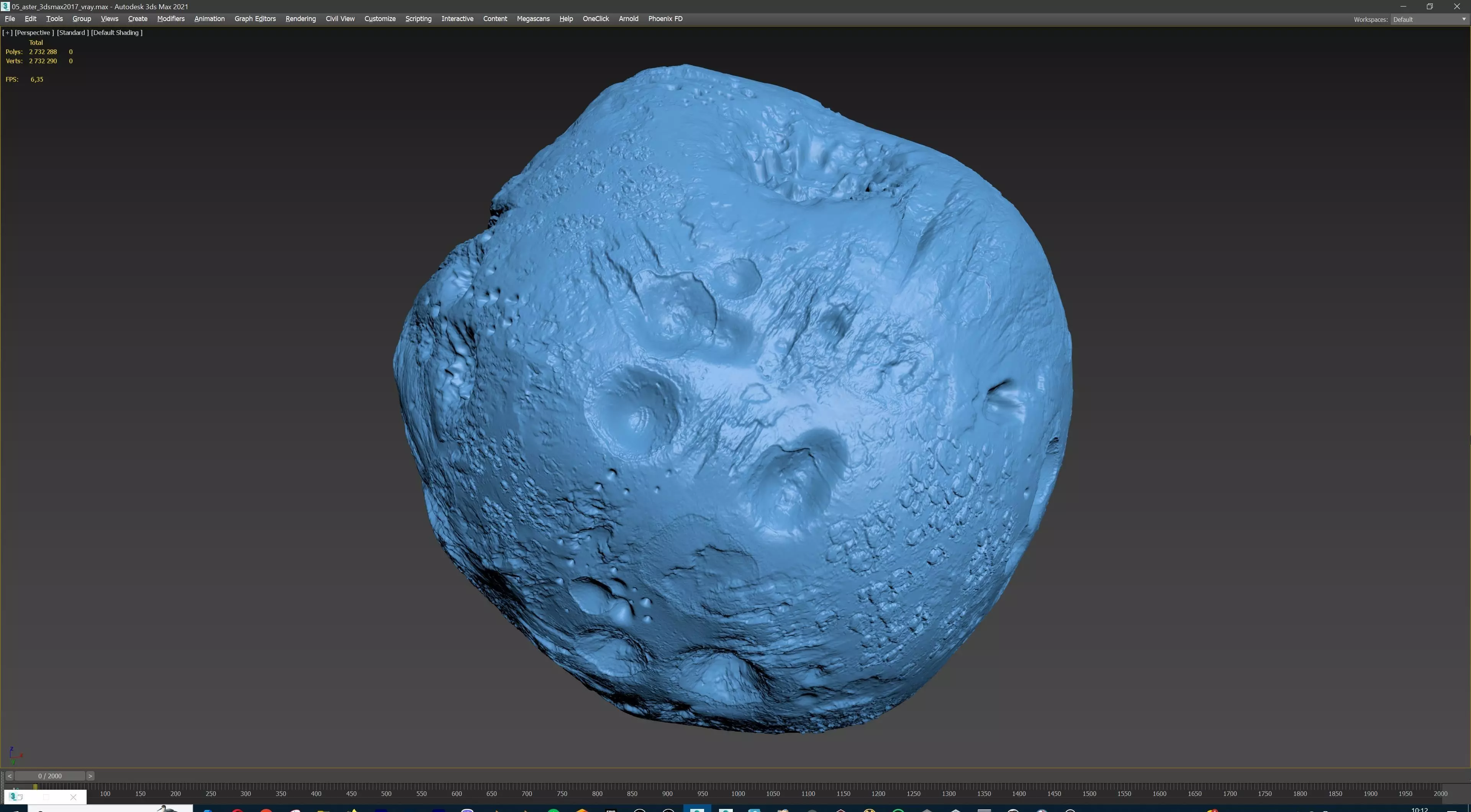 Detailed asteroid high-poly 3D model_18