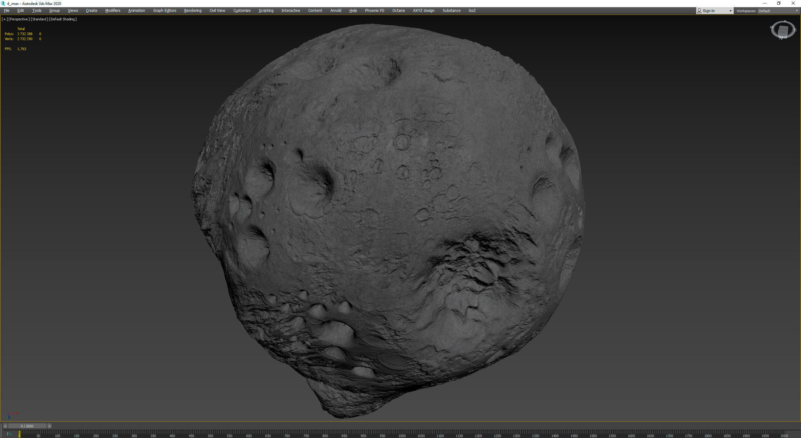 Detailed asteroid high-poly 3D model_8