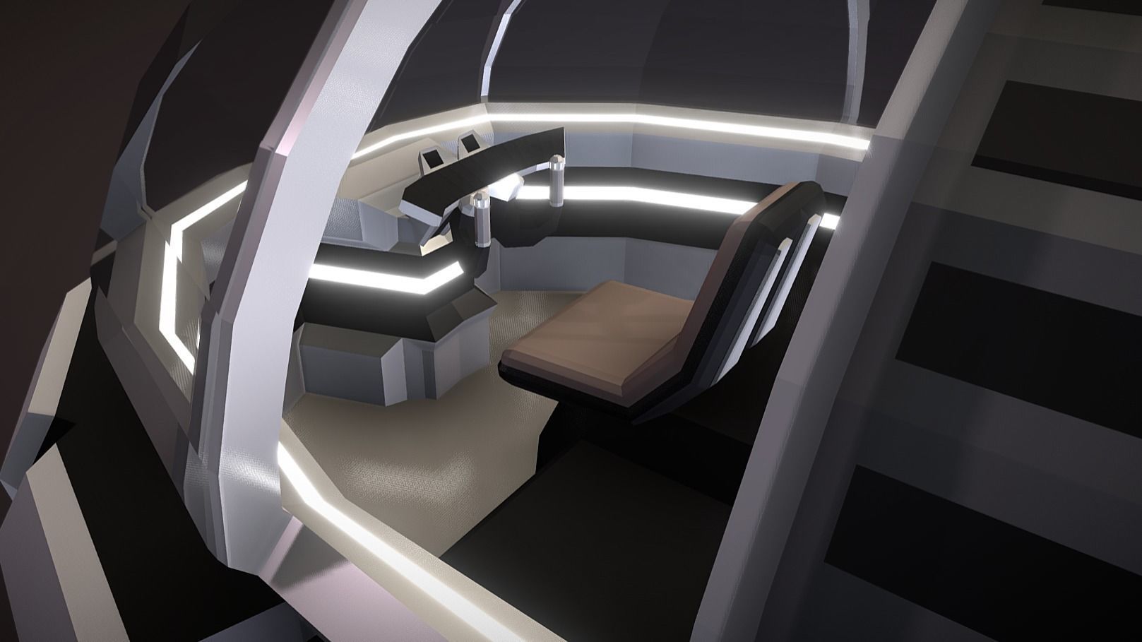 CAT-330 Civil Air Transport Low-poly 3D model_9