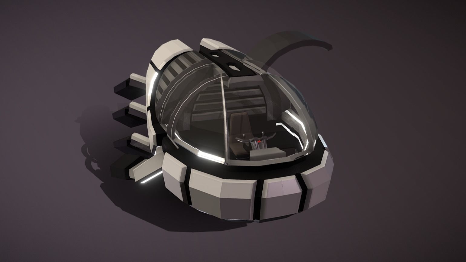 CAT-330 Civil Air Transport Low-poly 3D model_5