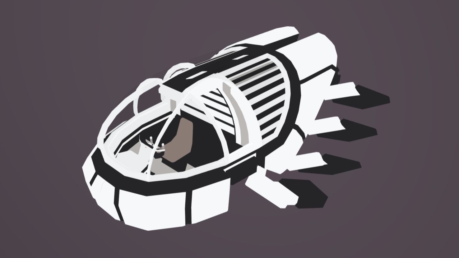 CAT-330 Civil Air Transport Low-poly 3D model_1