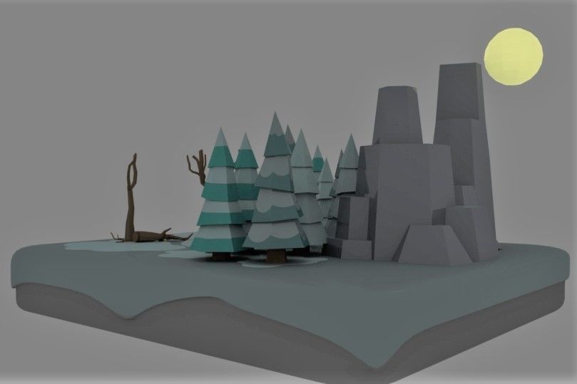 Snow Cabin isometric  3D model_3