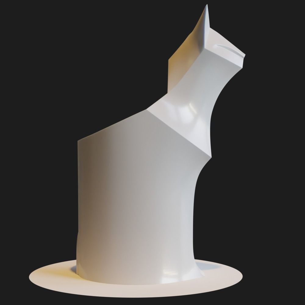 Cat pencil cup 3D print model_3