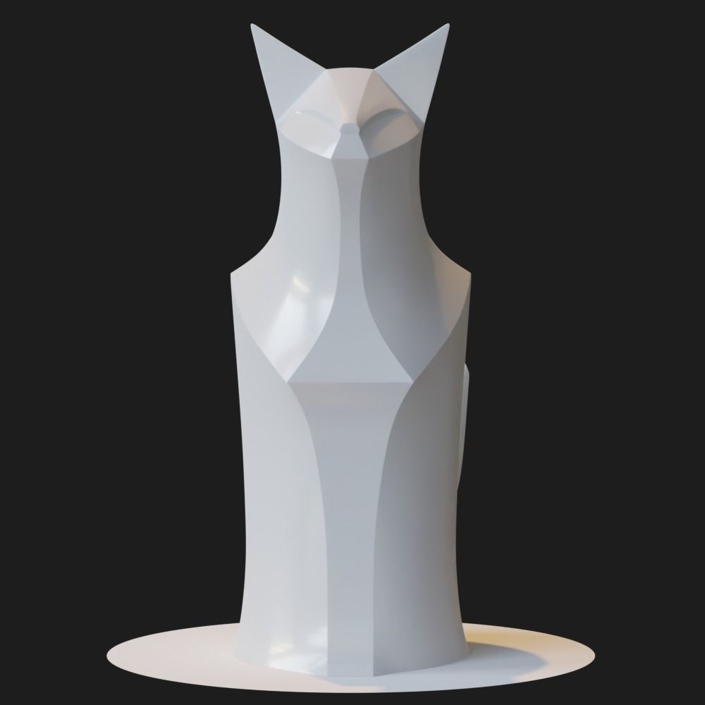 Cat pencil cup 3D print model_2