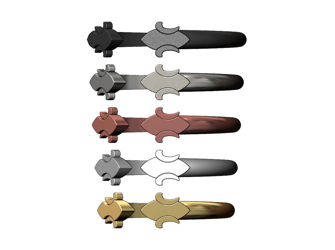 Simplistic Heraldic Lily Ring 3D print model_2