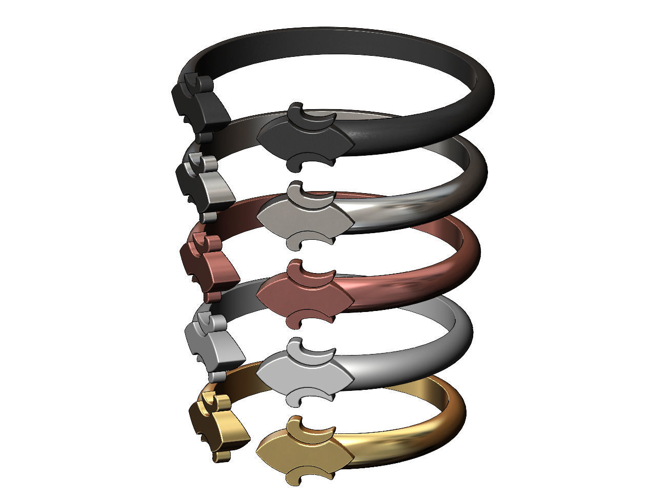 Simplistic Heraldic Lily Ring 3D print model_3