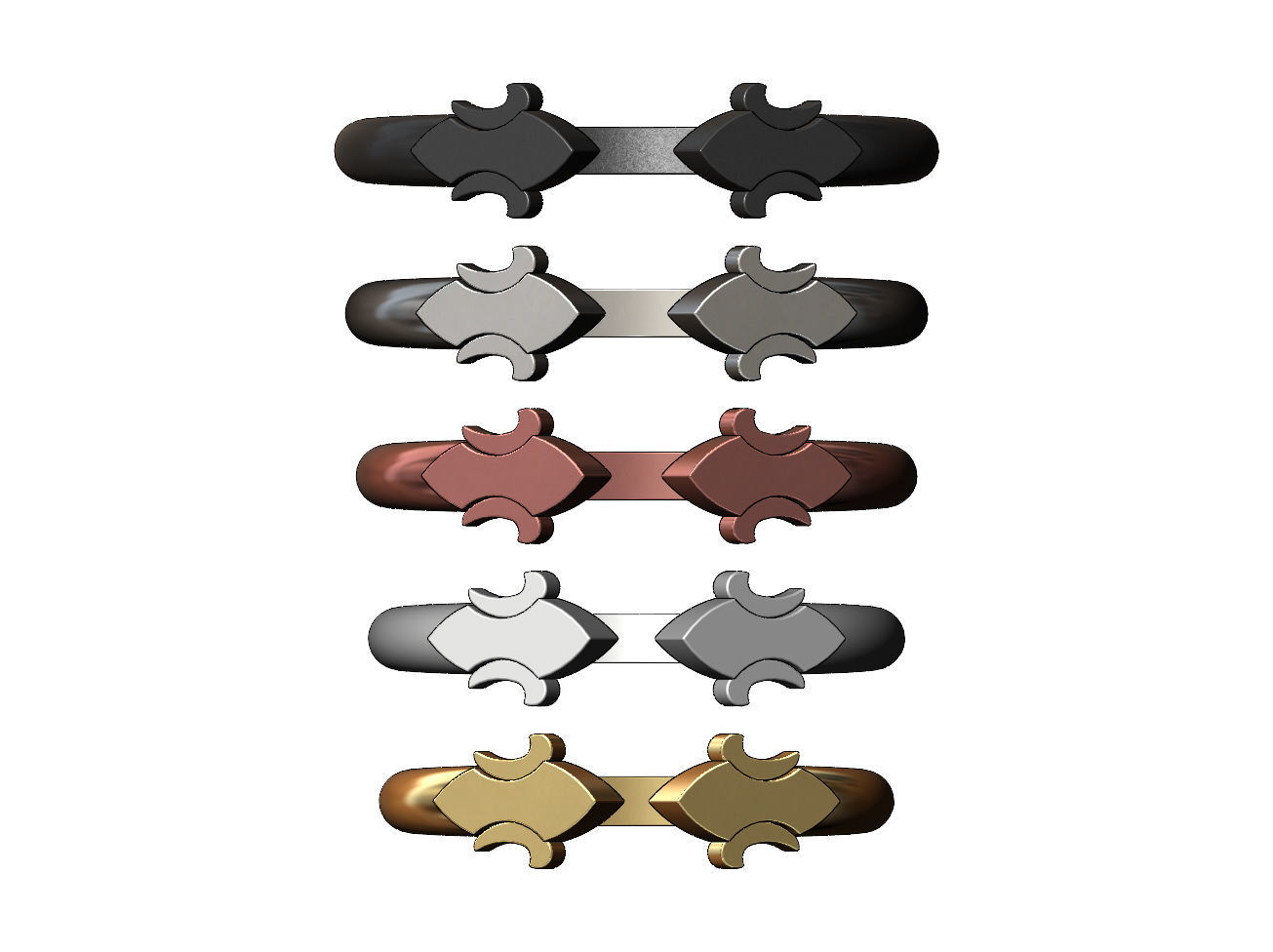 Simplistic Heraldic Lily Ring 3D print model_1