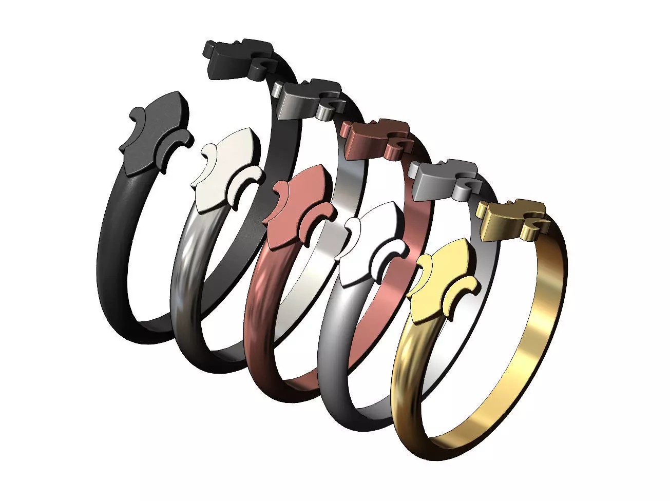 Simplistic Heraldic Lily Ring 3D print model_0