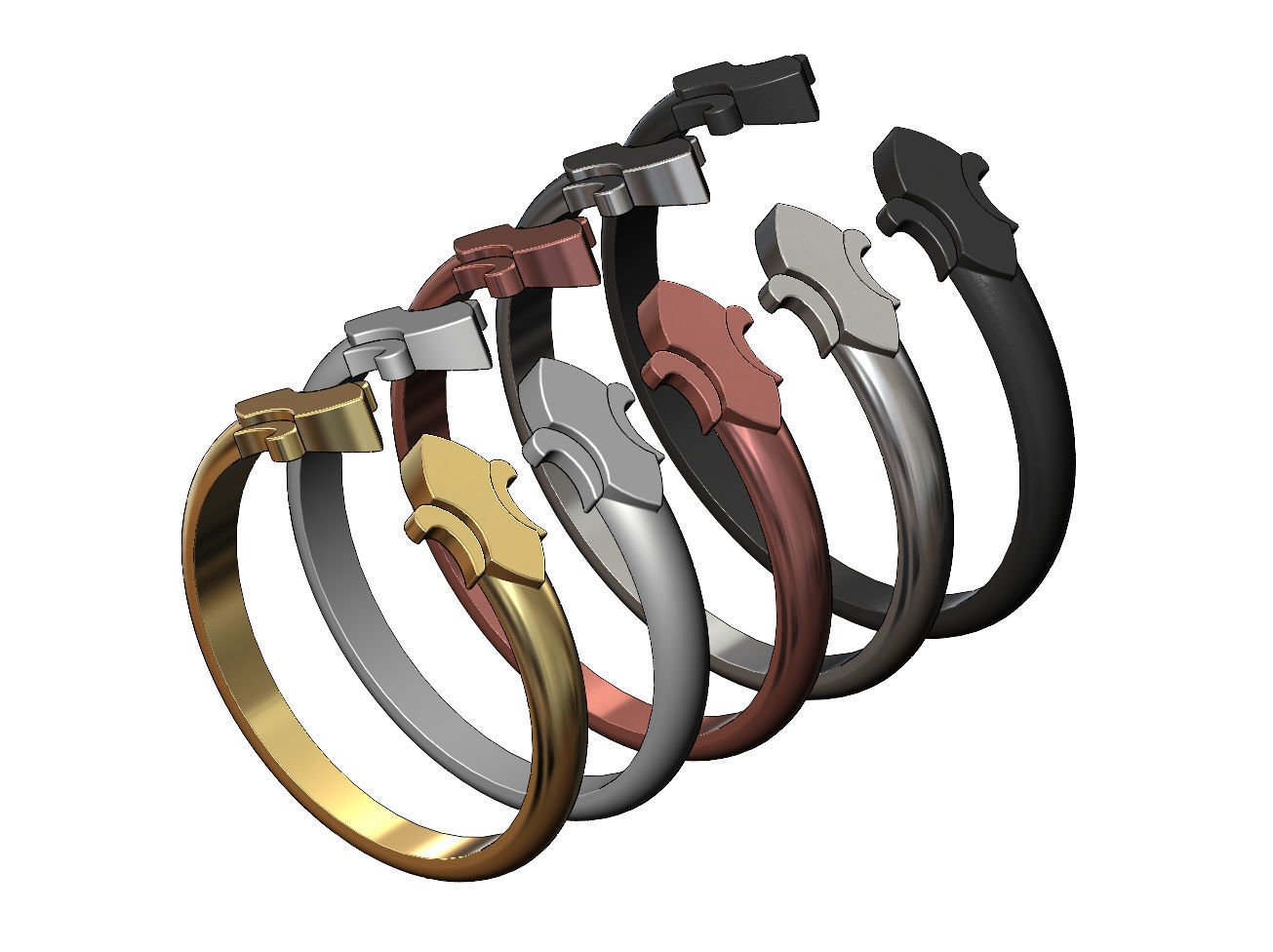 Simplistic Heraldic Lily Ring 3D print model_9