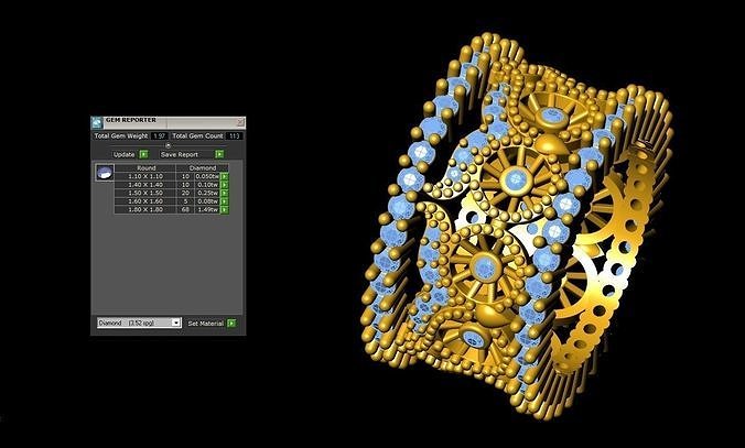 JCR 1010 DIAMOND OWL RING  3D print model