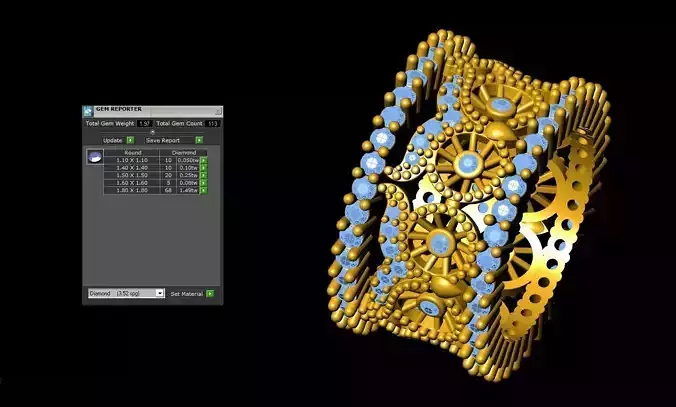 JCR 1010 DIAMOND OWL RING 