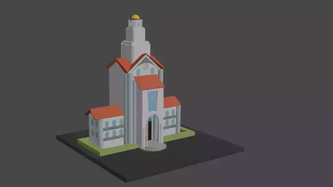 Palace church Free low-poly 3D model