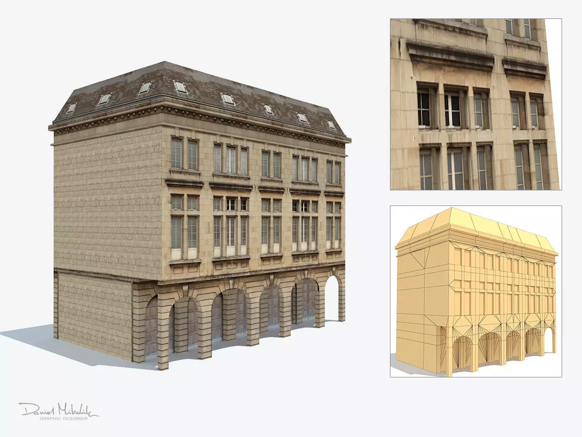 Apartment House 204 Low-poly 3D model_0