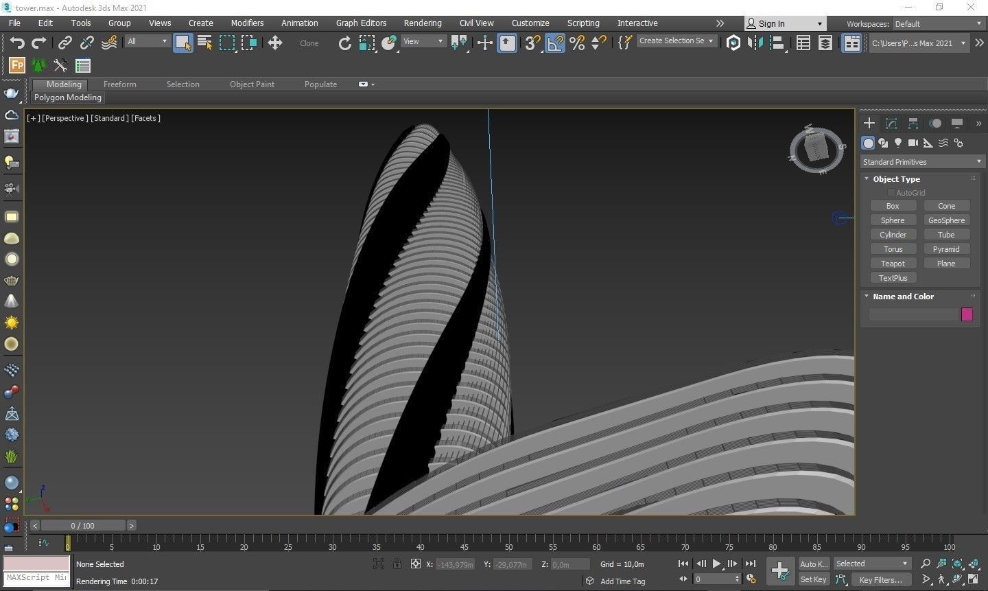Skyscraper Lush Water Project - Game Ready Low-poly 3D model_4