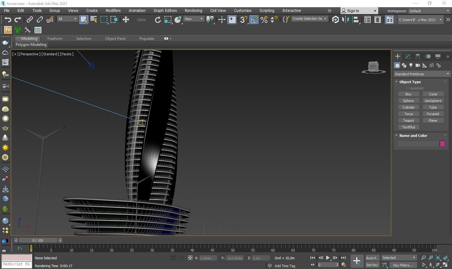 Skyscraper Lush Water Project - Game Ready Low-poly 3D model_14