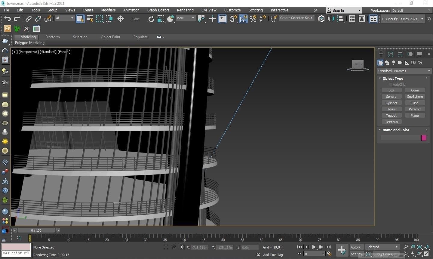 Skyscraper Lush Water Project - Game Ready Low-poly 3D model_7