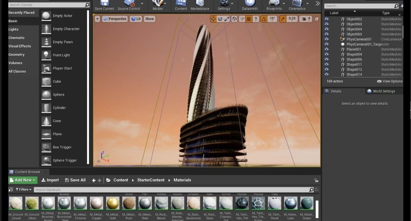 Skyscraper Lush Water Project - Game Ready Low-poly 3D model_6