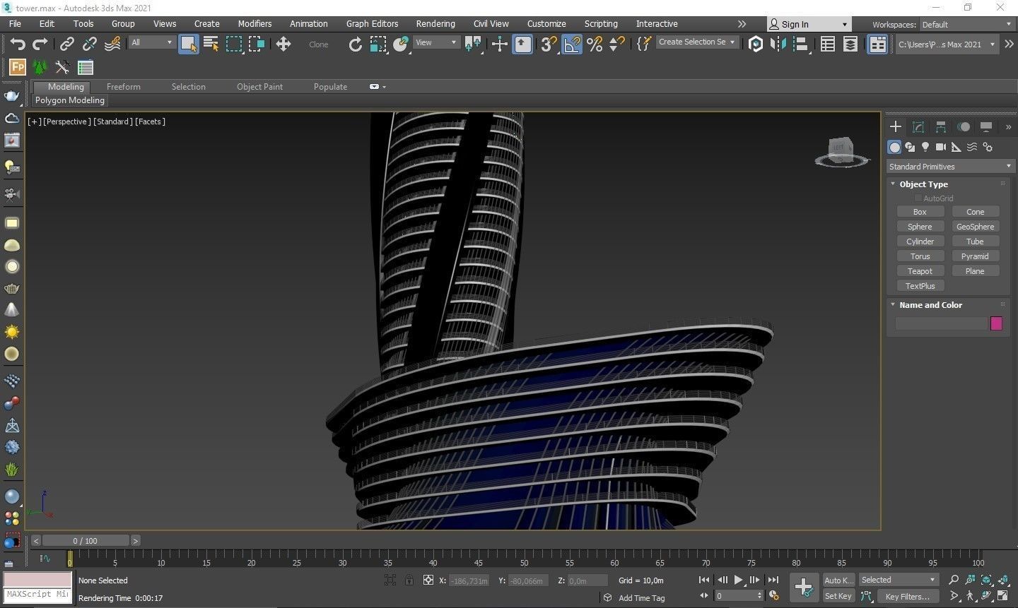 Skyscraper Lush Water Project - Game Ready Low-poly 3D model_2