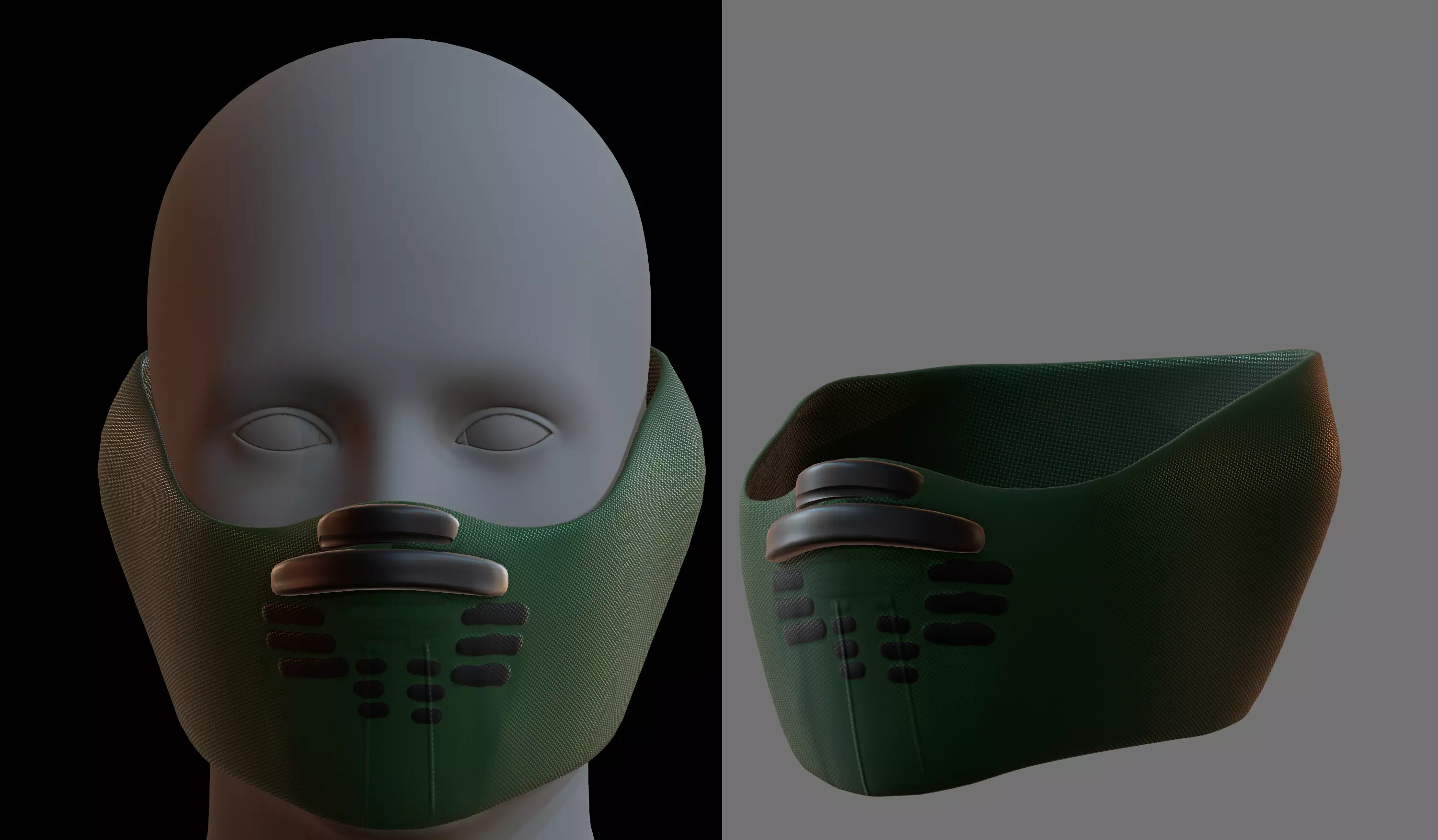 Gas mask helmet 3d model scifi Low-poly Low-poly 3D model_0