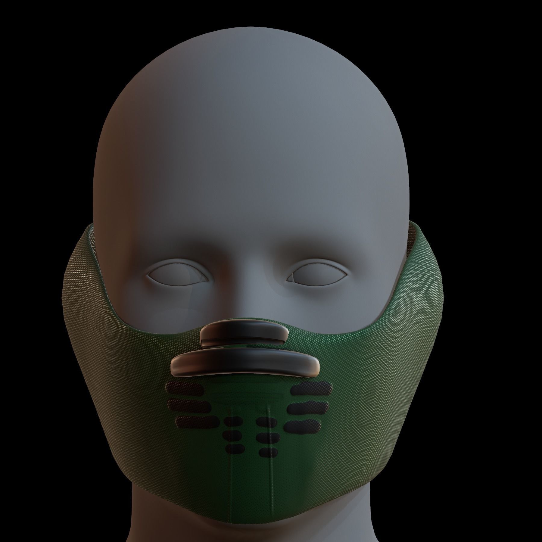 Gas mask helmet 3d model scifi Low-poly Low-poly 3D model_1