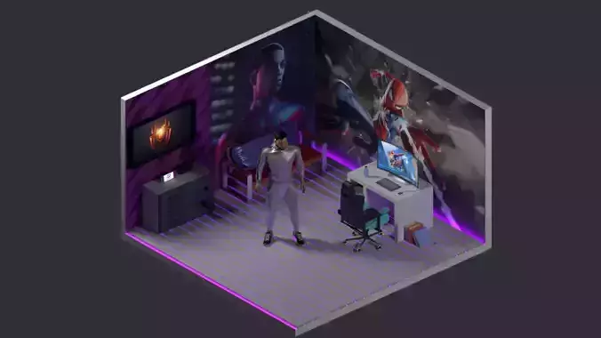 Spider-Man Isometric Gaming room