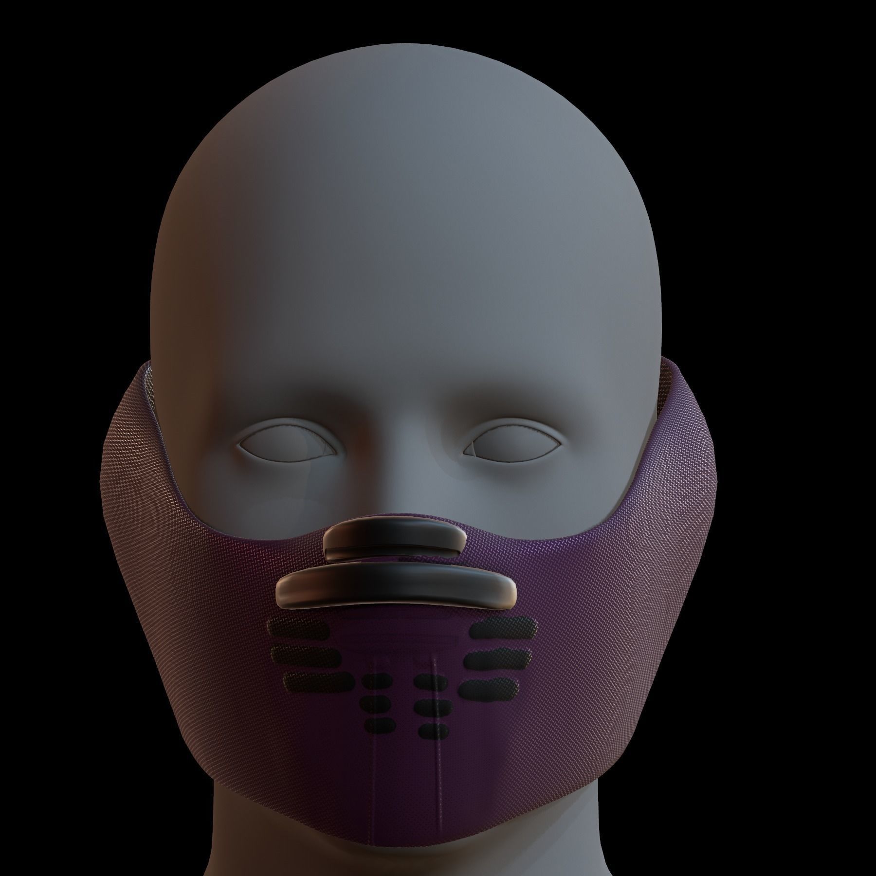 Gas mask helmet 3d model scifi Low-poly Low-poly 3D model_1