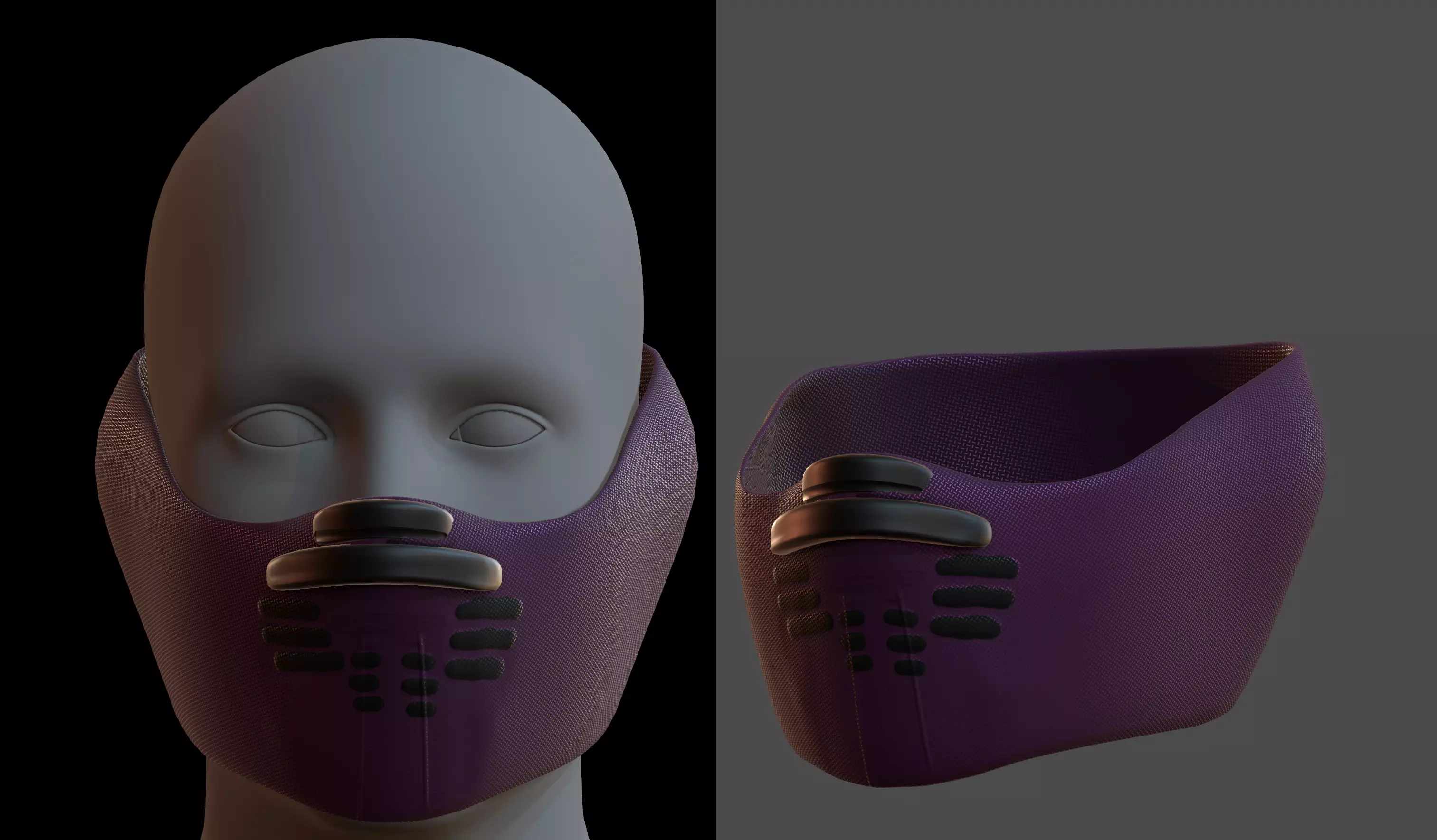 Gas mask helmet 3d model scifi Low-poly Low-poly 3D model_0