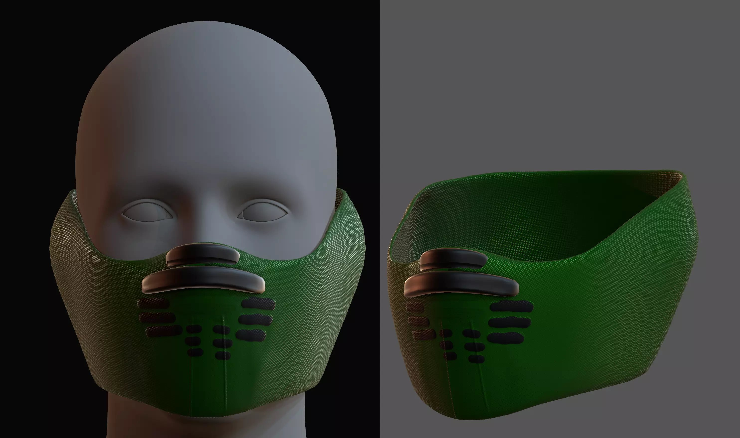 Gas mask helmet 3d model scifi Low-poly Low-poly 3D model