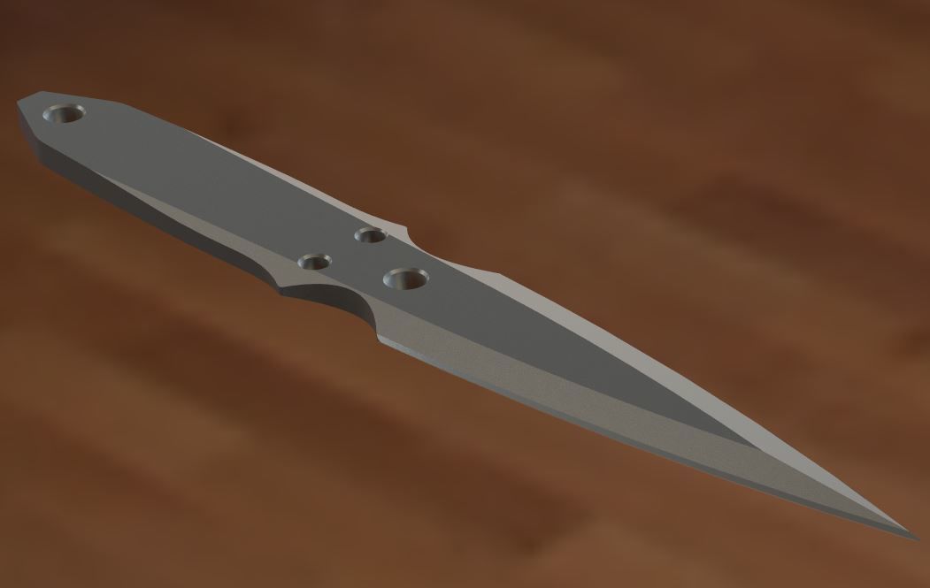 Kunai Throwing Knife Low-poly 3D model_3