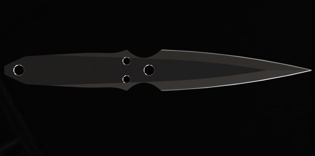 Kunai Throwing Knife Low-poly 3D model_9