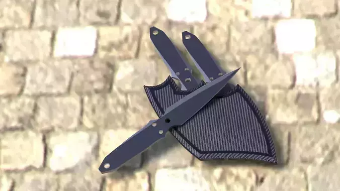 Kunai Throwing Knife Low-poly 3D model