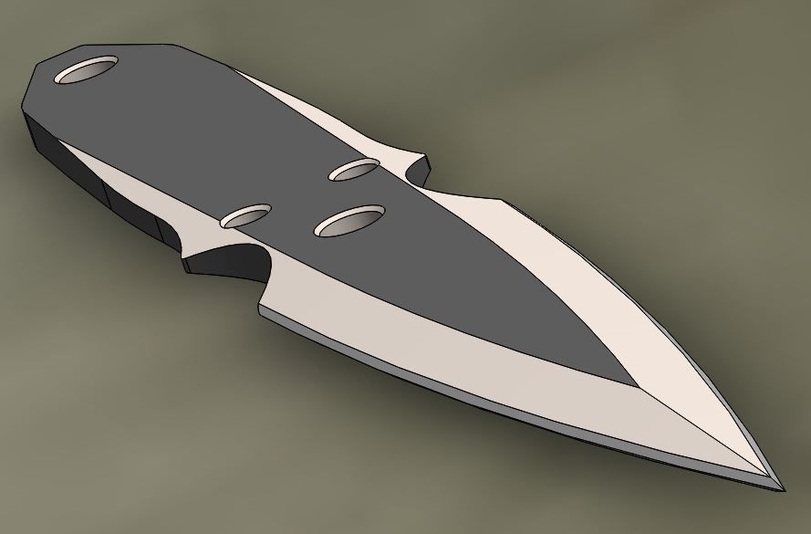 Kunai Throwing Knife Low-poly 3D model_6