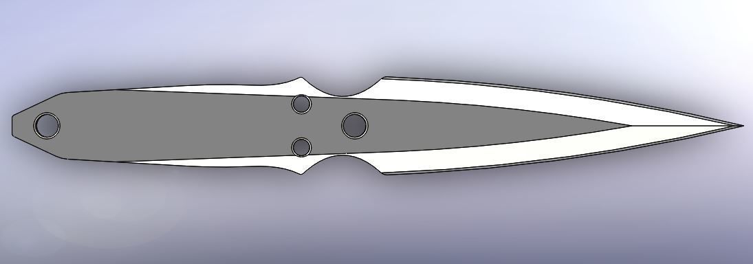 Kunai Throwing Knife Low-poly 3D model_11