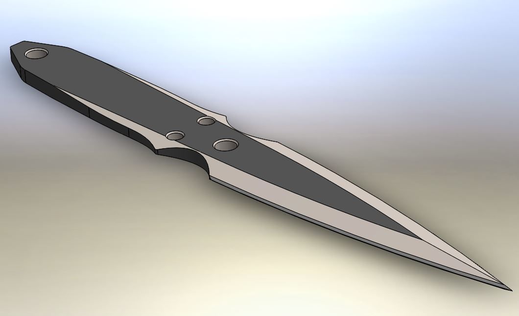 Kunai Throwing Knife Low-poly 3D model_4