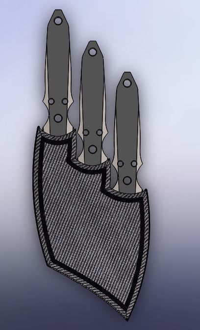 Kunai Throwing Knife Low-poly 3D model_13