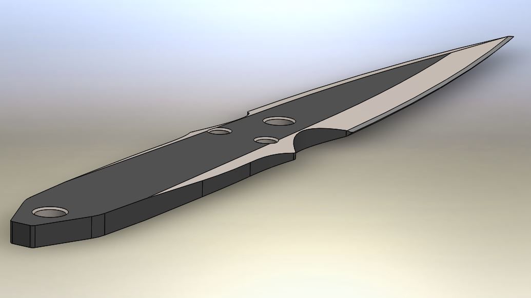 Kunai Throwing Knife Low-poly 3D model_5