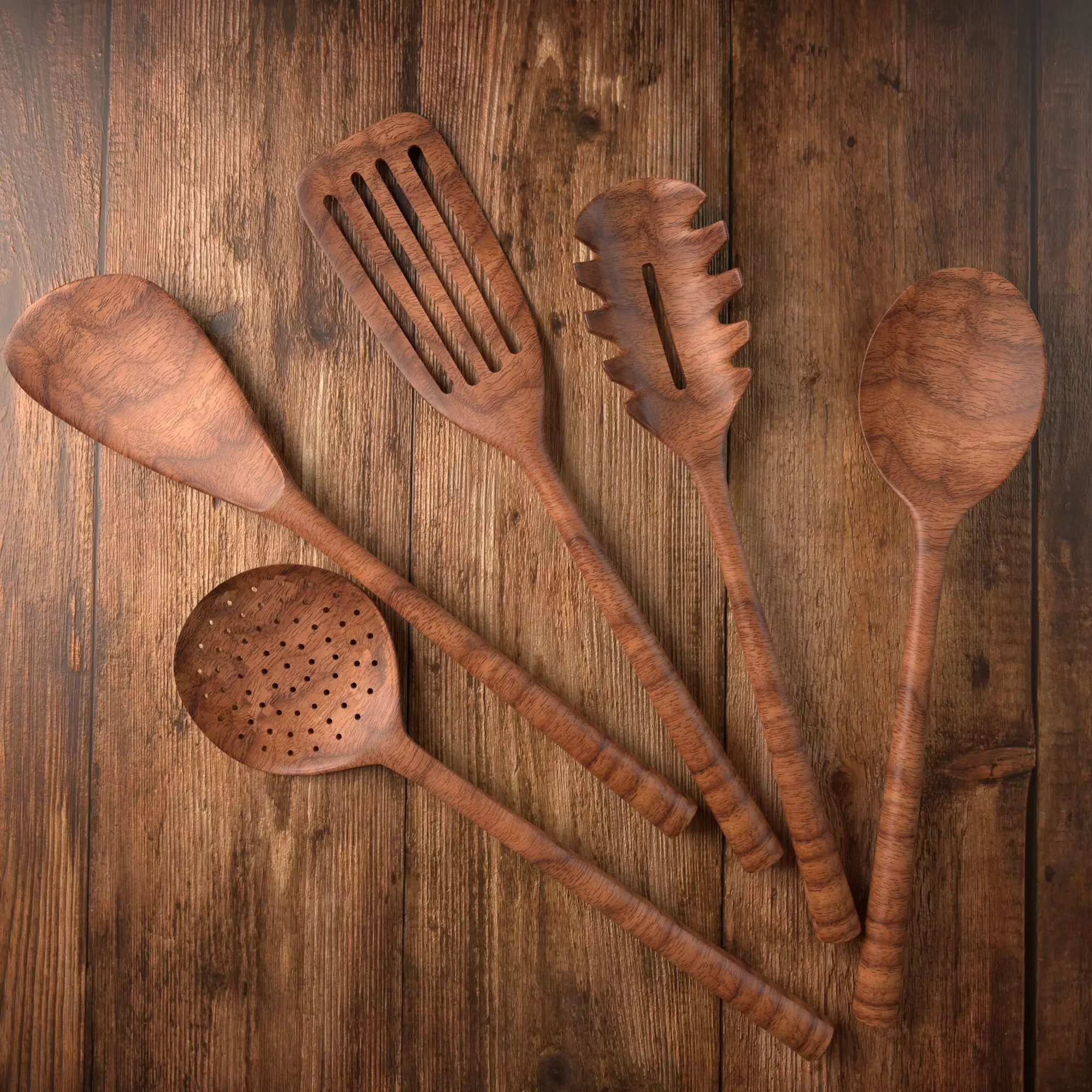 Wooden Kitchen Utensils 3D model