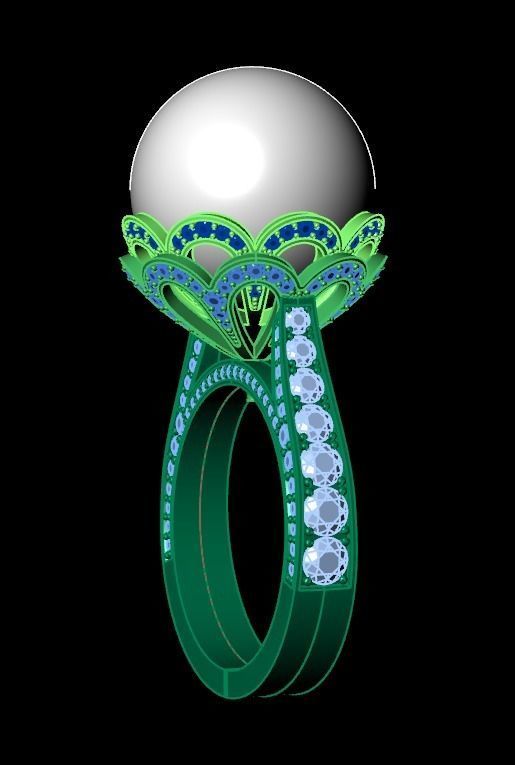 ring with pearls 3D print model_21