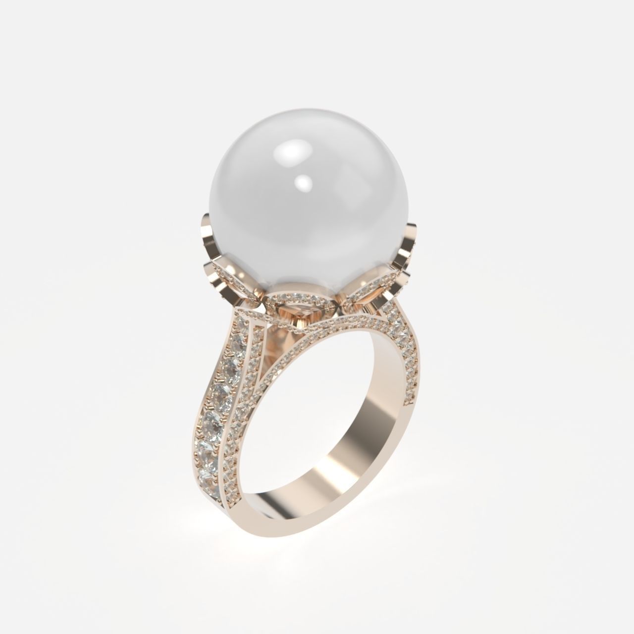 ring with pearls 3D print model_2