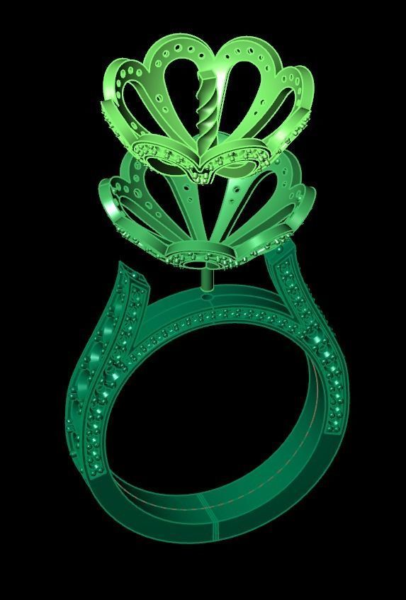 ring with pearls 3D print model_14