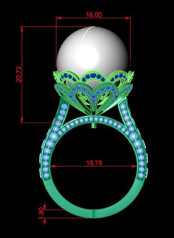 ring with pearls 3D print model_15