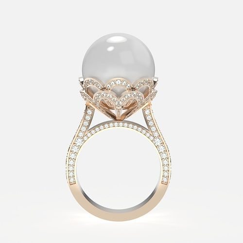 ring with pearls 3D print model