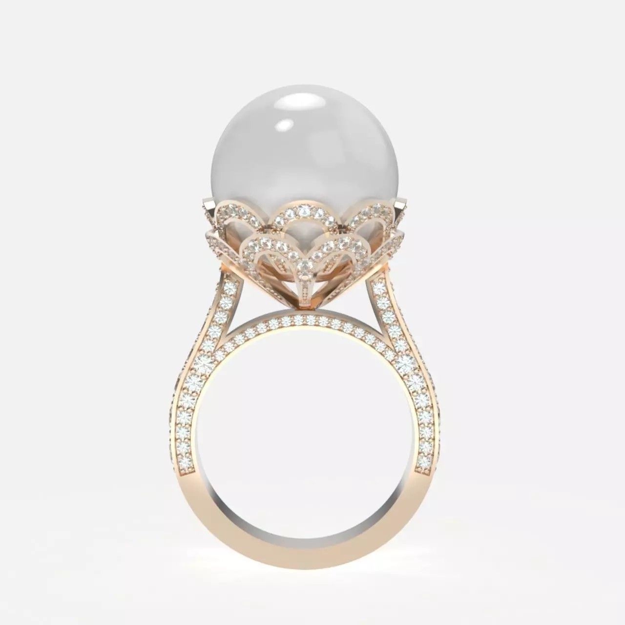ring with pearls 3D print model_0