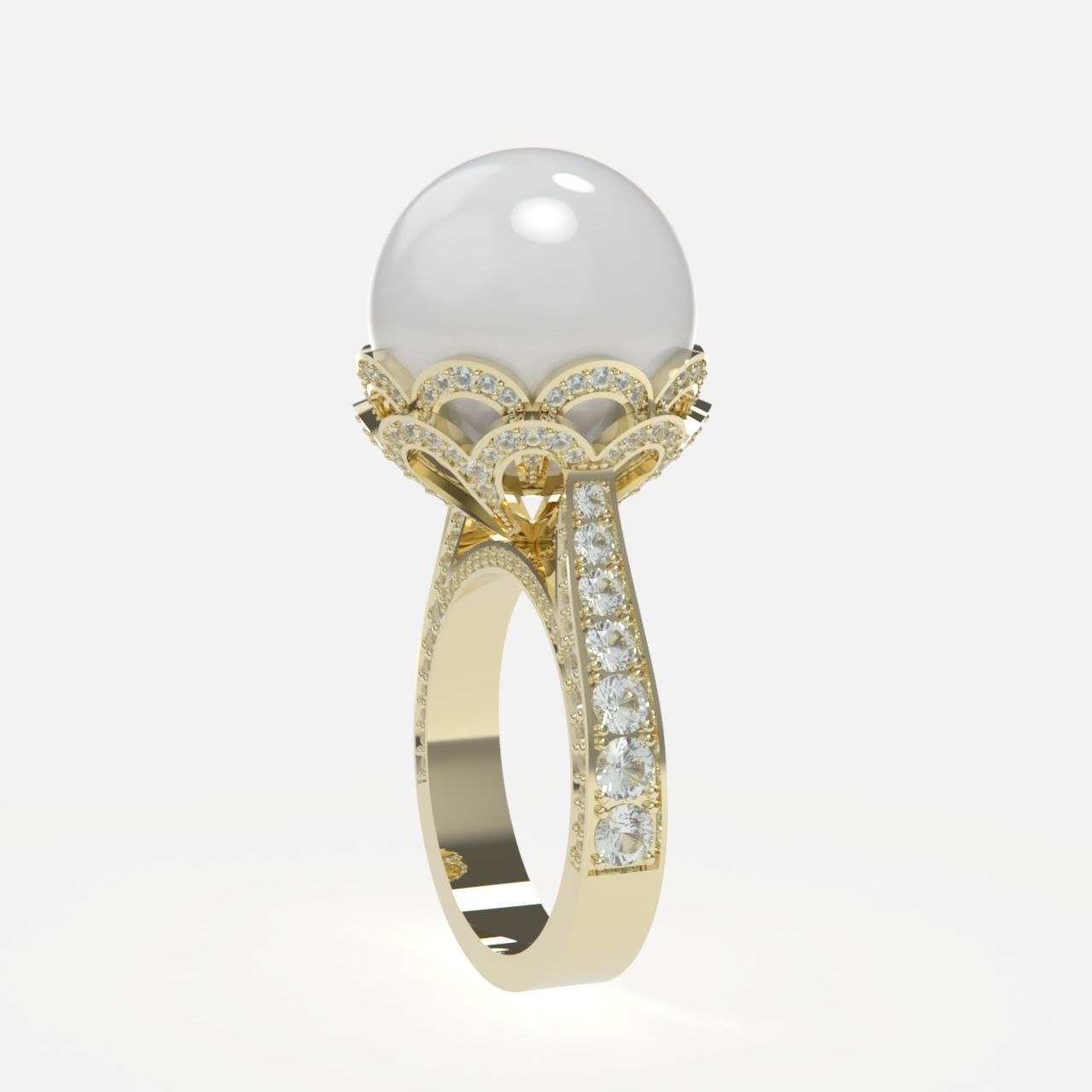 ring with pearls 3D print model_11