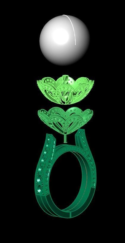 ring with pearls 3D print model_13