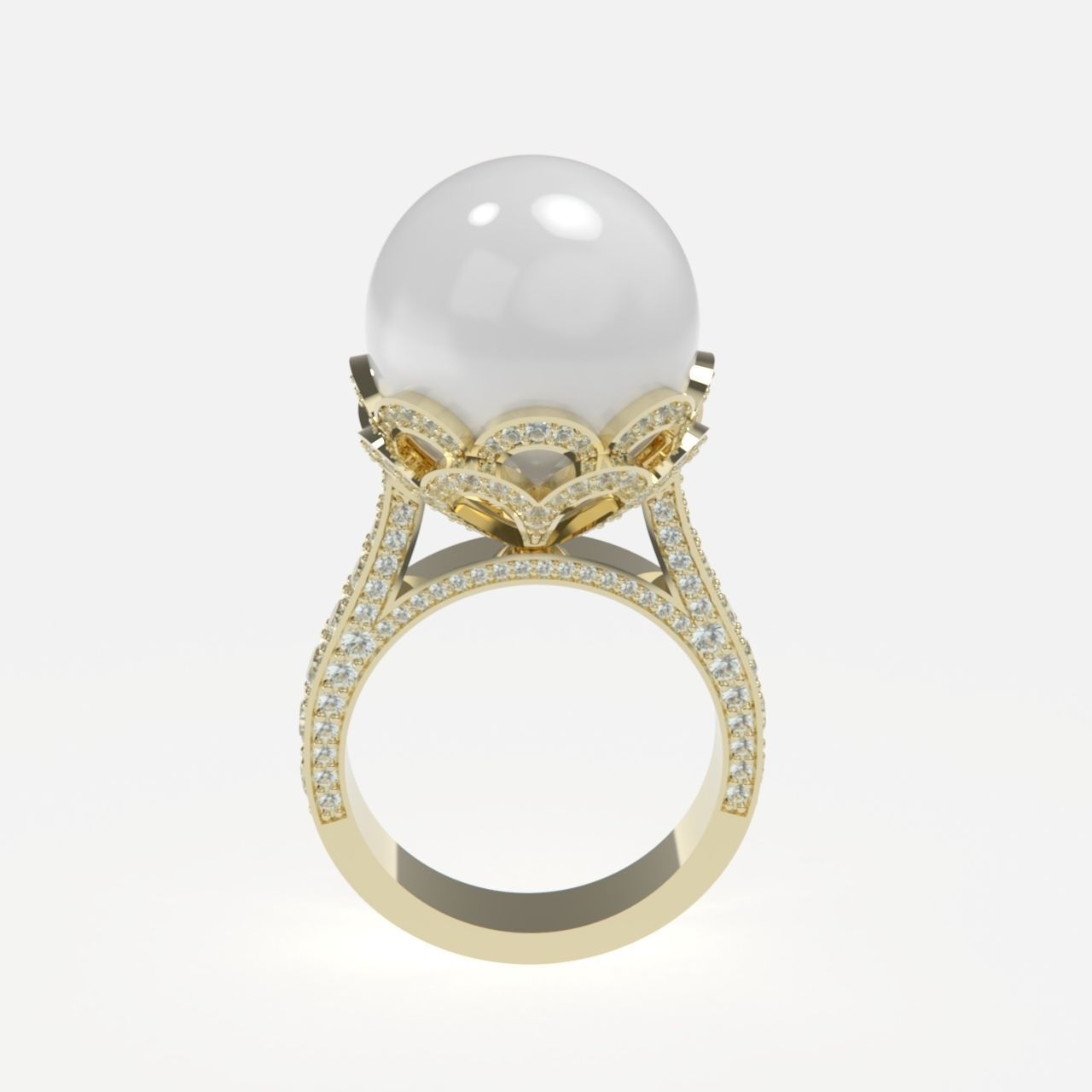 ring with pearls 3D print model_9